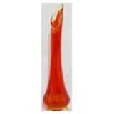 LE Smith 3 Toe Amberina Swung Vase 14.5"