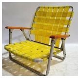 Vintage Folding Sun Yellow Beach Chair