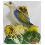 Chalkware Painted Bird 8.5"