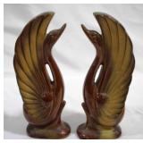 Pair of Pottery Birds - 8" tall