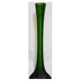 Vintage 17.5" Green Decorated Swung Vase