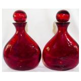 Vintage Pr Ruby Decanters 14" tall