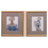 SET OF 2 MARILYN MONROE BLUE ROSES