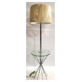 Vintage chrome mid-century table floor lamp 56"