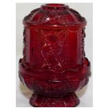 Indiana Glass Stars & Bars Fairy Lamp 6.5"