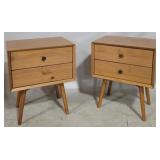 Pair mid-century style bedside stands