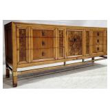 Vintage burl front dresser w/ brass accents
