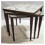 Vintage set of stacking formica top tables