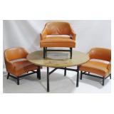 Harvey Probber Game Table & 3 Armchairs