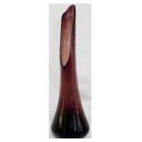 L E Smith Amethyst Swung Vase 23"