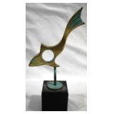 Brass Fish Sculpture - 9.75" tall