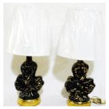 Vintage Pair Gold Accent Lamps 17"