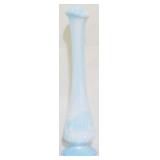 Fenton Blue Marble Cabbage Rose Swung Vase 10.5"