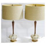 Vintage Pair Mid-Century Lamps w/ Shades