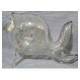 Vintage Blenko Clear Glass Fish 8x12x4