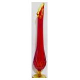 Fenton Amberina Thumbprint Swung Glass 18"