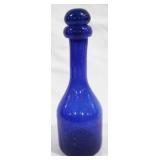Cobalt Blue Glass Decanter - 11.5" tall