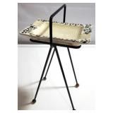 Vintage Atomic ceramic inset ashtray stand