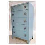 Vintage painted metal 5 drawer cabinet