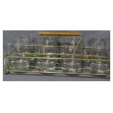 Vintage Mid-Century Glass Set in Carrier