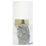 Vintage Elephant Pottery Lamp 17"