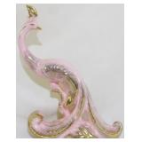 Pink & Gold Peacock Figure 13"