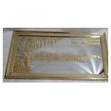 Hollywood Regency Brass Relief Mirror