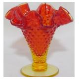 Red and Yellow Glass Vase by Fenton 4"