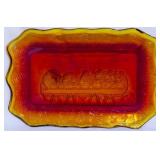 Indiana Glass The Last Supper Tray Amberina
