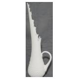 Fenton Milk Hobnail Swung Pitcher Vase 20"