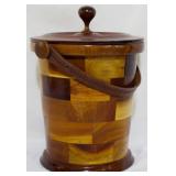 Marquetry Inlaid Ice Bucket 12.5x9"