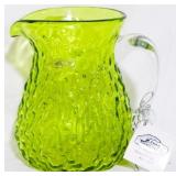 Blenko Signed 2007 Textured Green Pitcher