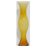 Amber Cased Art Glass Vase 9.5"