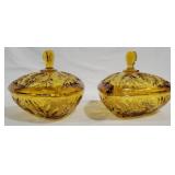 Pair of Hazel Atlas Honey Gold Candy Dish