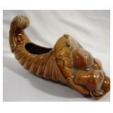 Pottery Cornucopia Planter - 12" x 7" x 5.5"