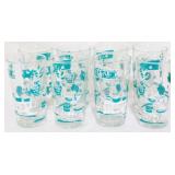 8 Hazel Atlas Continental Can Teal Tumblers