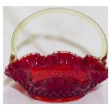 Fenton Hobnail Amberina Basket 7x7"