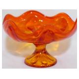 Viking Persimmon 6 Petal Compote 4.5x7"