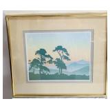 Retro Pastel Brass Frame Art 21 x 24