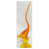 Viking Glass Amberina Bird Figure 10"
