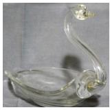 Duncan & Miller Glass Swan Bowl 6"