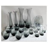 21pc Smokey Glass Group