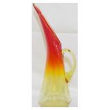 Kanawha Amberina Crackle Swung 14" Pitcher