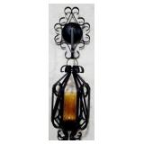 Iron Wall Lantern, Amber Sconce