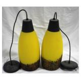 2 Hanging Pendant Fixtures - 15" tall