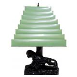 Vintage Panther Lamp 23", Metal Shade
