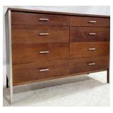 Paul McCobb chrome accent 8 drawer dresser