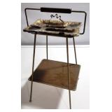 Vintage Atomic ceramic inset ashtray stand