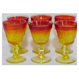 Set of 6 Indiana Sandwich Glass Cordials