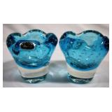 Bischoff Glass Vintage Ashtrays - qty 2